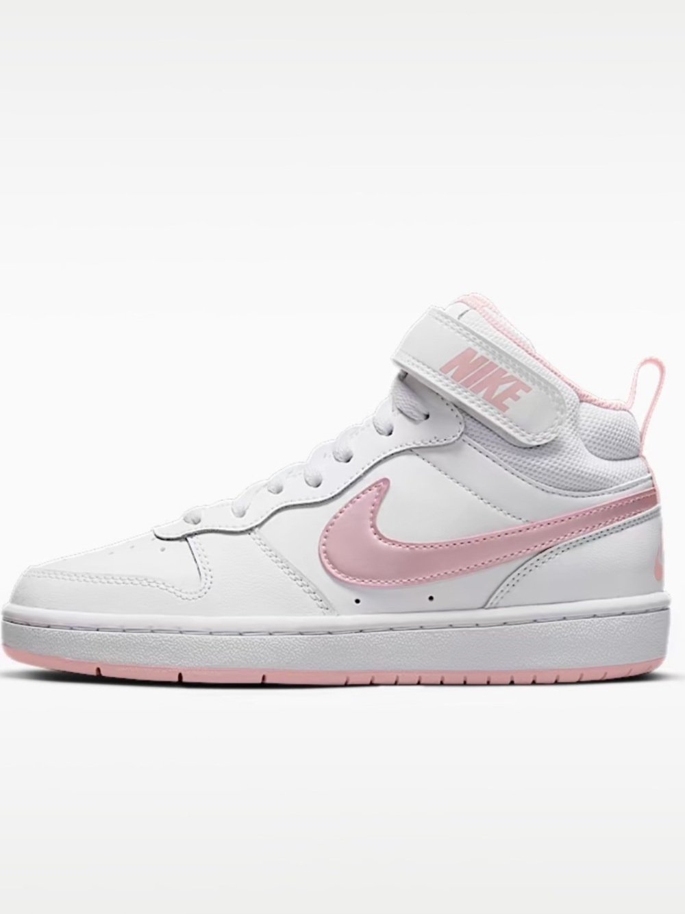 Nike Court Borough Mid 2 Sneaker with Pink Swoosh